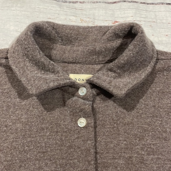 Donni Brushed Sweater Button Down Cho Brown Shirt Jacket Shacket - Picture 12 of 13